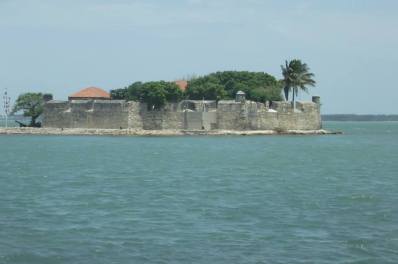 Fort Hammenhiel.Horseshoe shape fort with four circular bastions was built to protect Jaffna Peninsula like other Portuguese forts in the peninsula.The Portuguese fort in the island has been built with four circular bastions around 1629Rights AAN