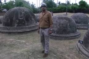 Srimal Fenando at Buddhist Archeological excavations at Kandarodai in Jaffna, ruins dated to the 9th century AD.